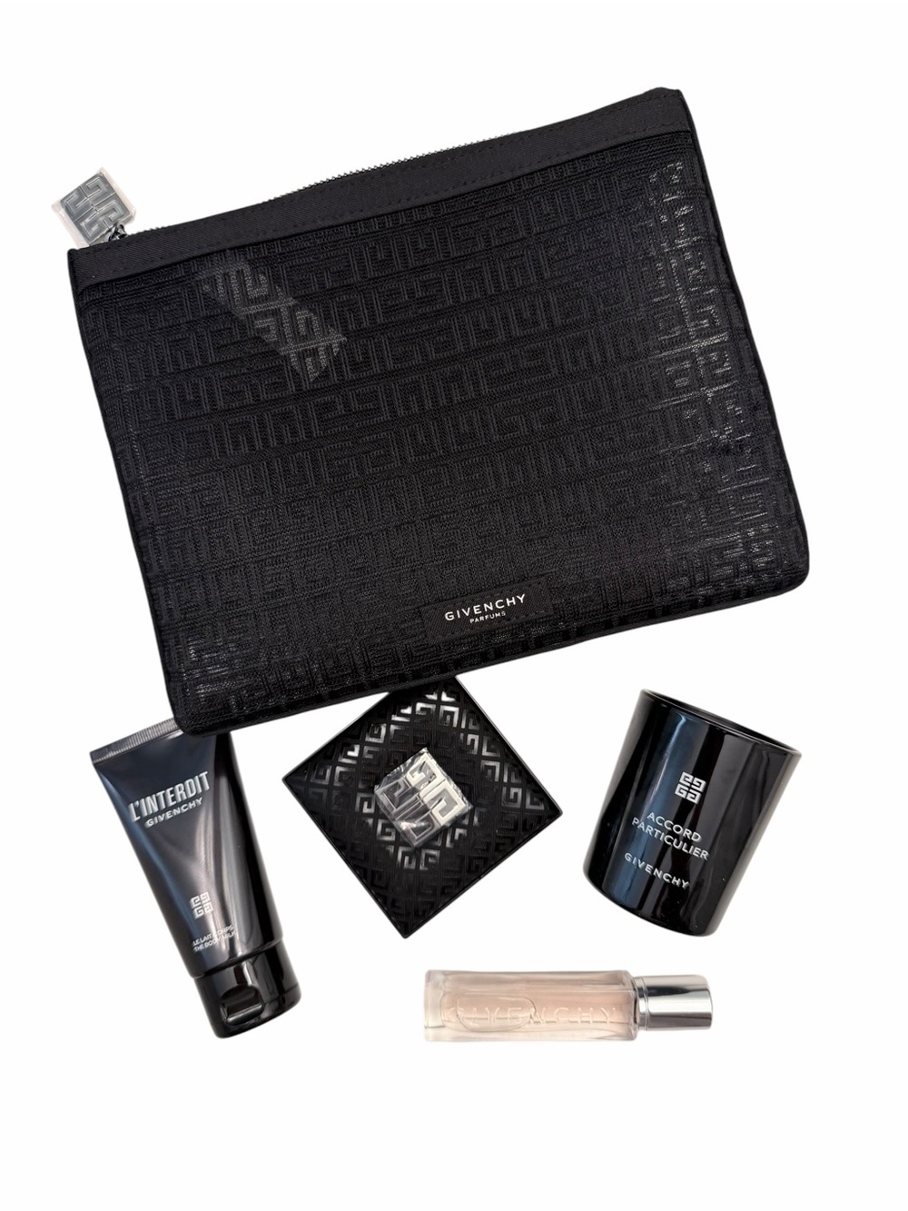Givenchy L’Interdit Beauty Gift Set, Candle, & compact Mirror